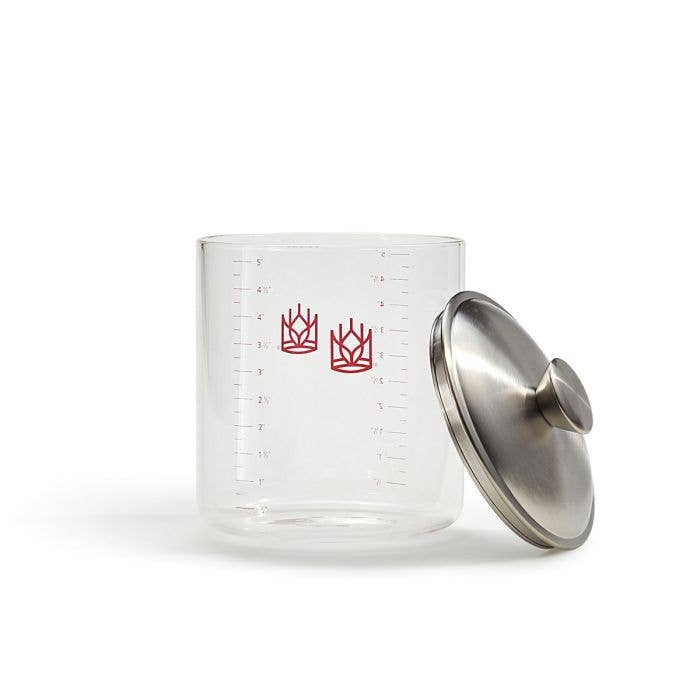 King Arthur Baking Glass Sourdough Crock on a white background at Addison West