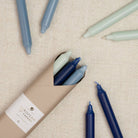12" Taper Candles in Ocean Waves, Set of 6 on a white background at Addison West