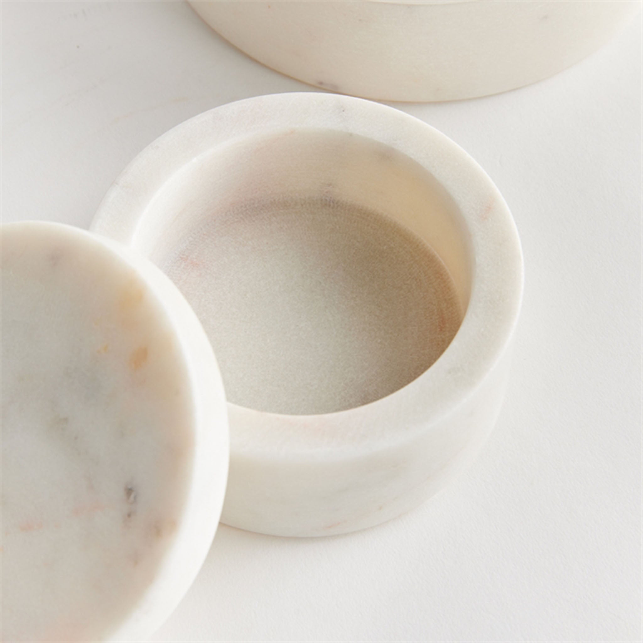 Round Armani Marble Boxes Set of Two - Addison West 