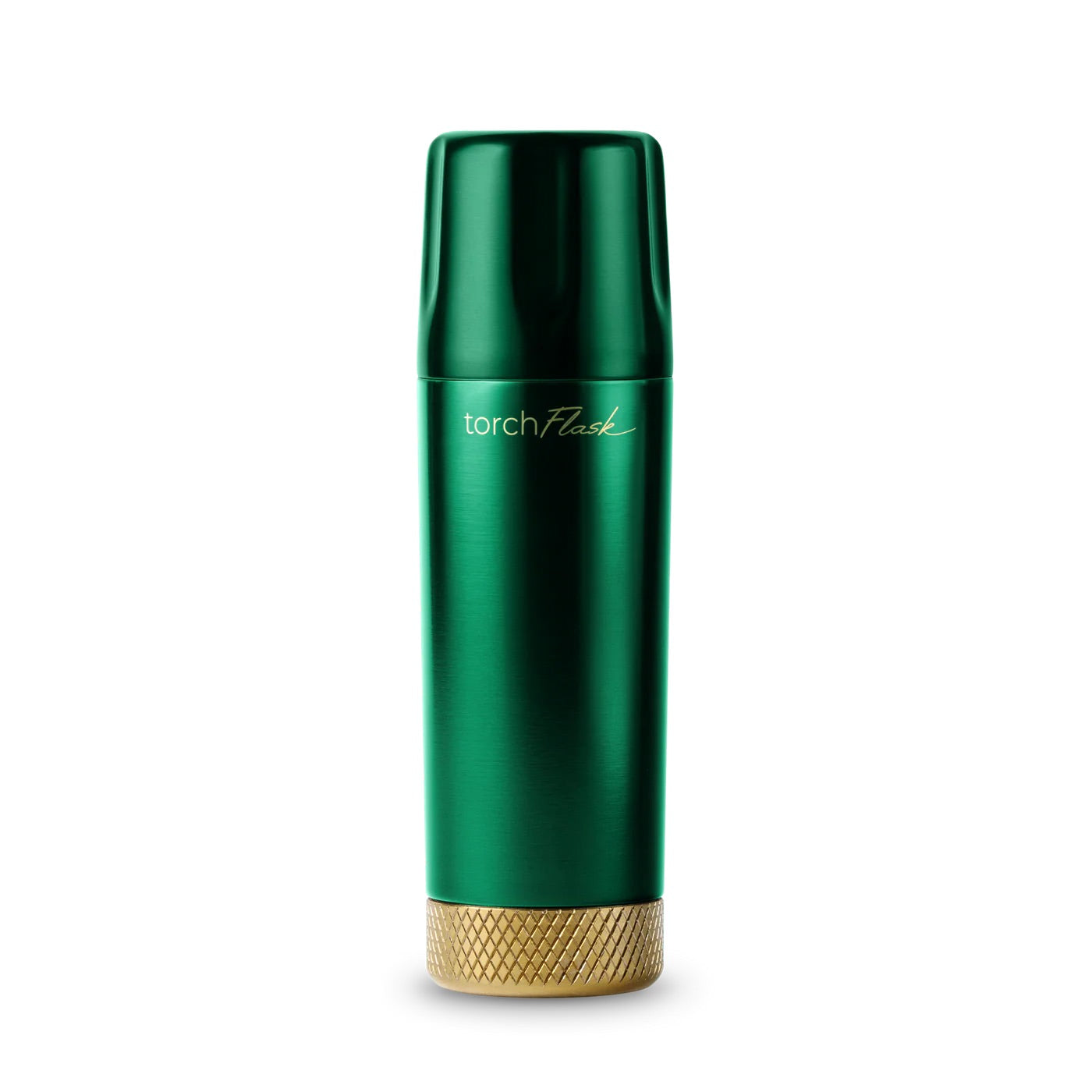 High Camp 9 oz. Torch Flask in British Racing Green on a white background at Addison West