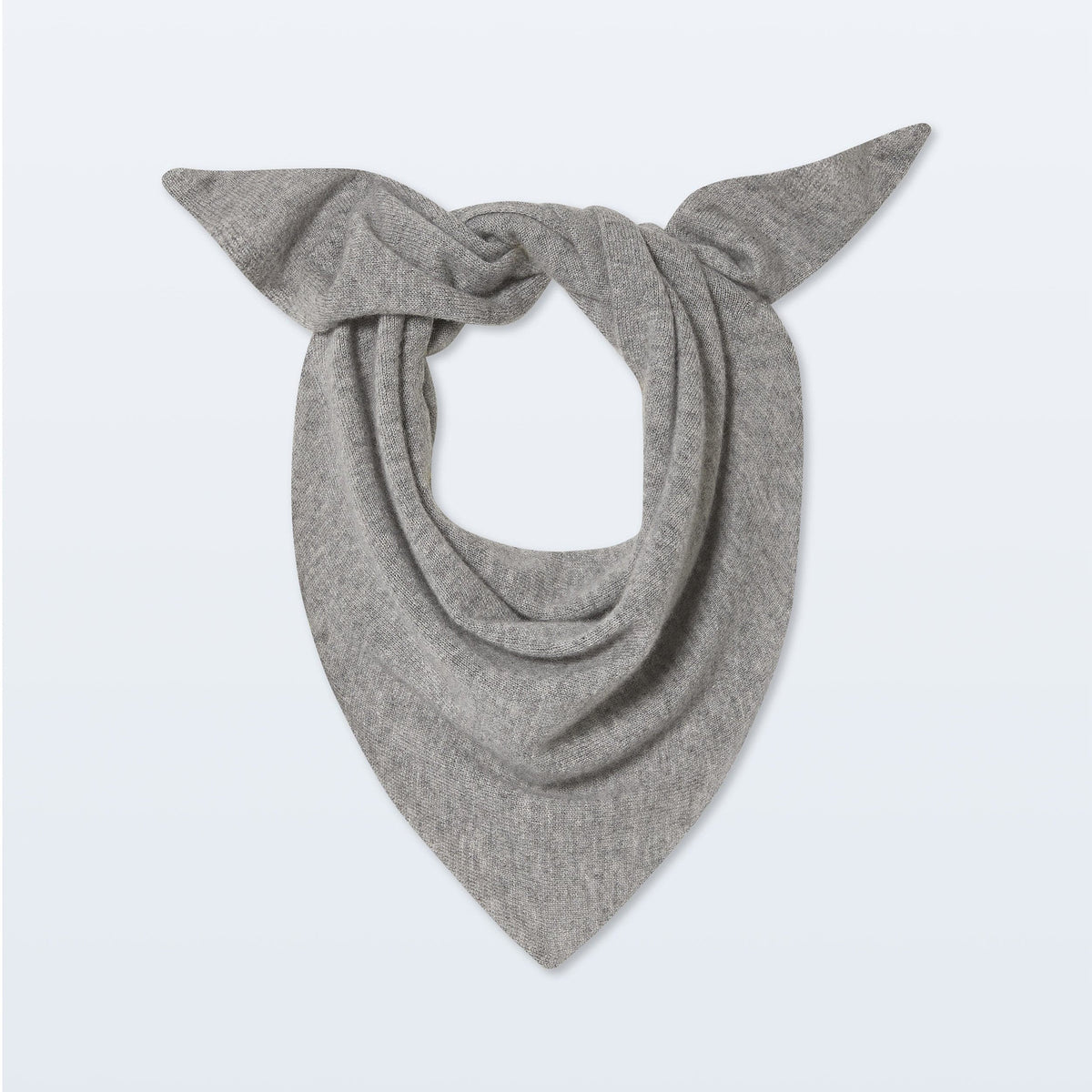 Cashmere Neckerchief in Graphite Heather on a white background at Addison West