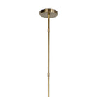 Close up of Bronson Glass Pendant, Long in Brass on a white background at Addison West
