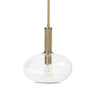 Bronson Glass Pendant, Wide in Brass on a white background at Addison West