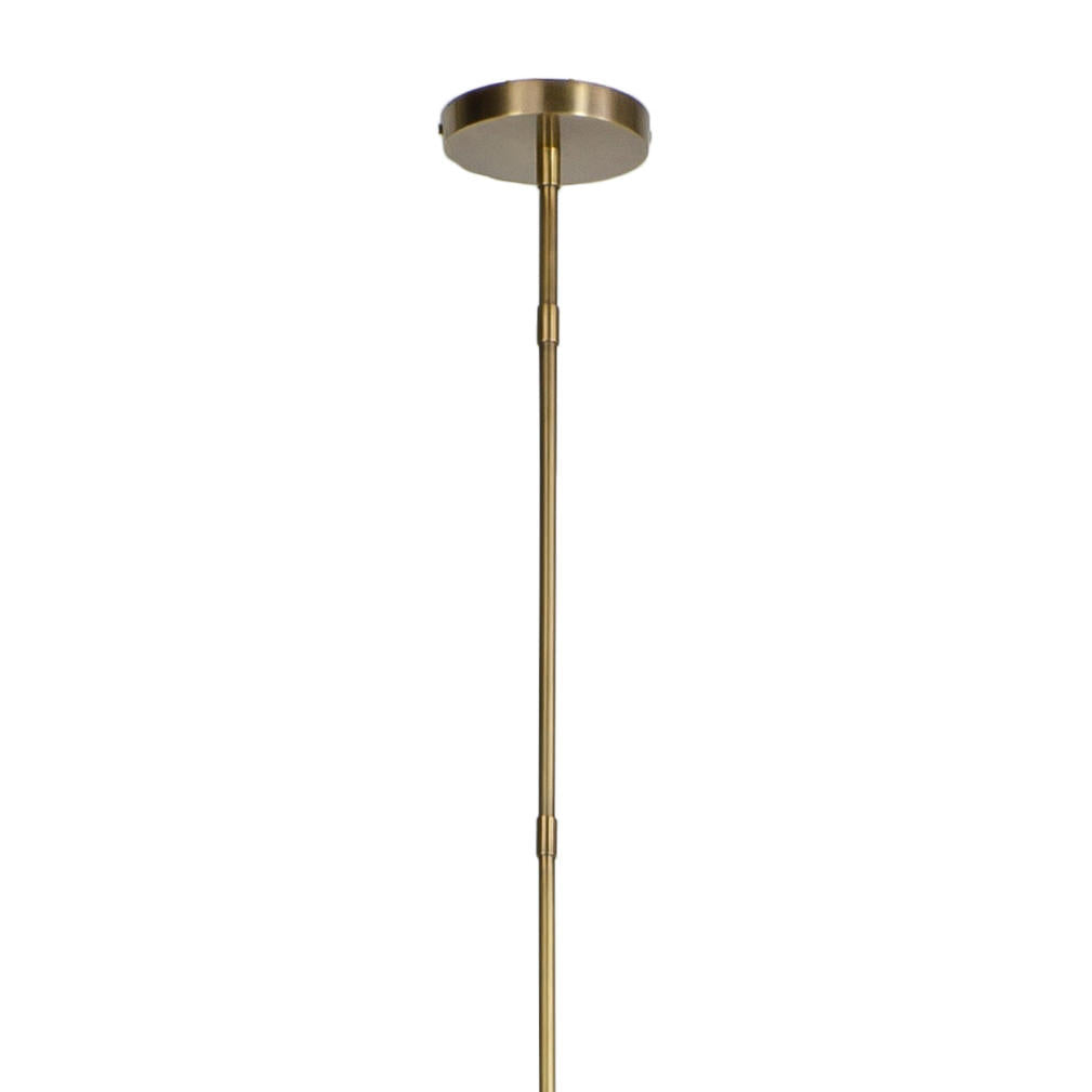 Close up of Bronson Glass Pendant, Wide in Brass on a white background at Addison West