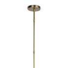 Close up of Bronson Glass Pendant, Wide in Brass on a white background at Addison West