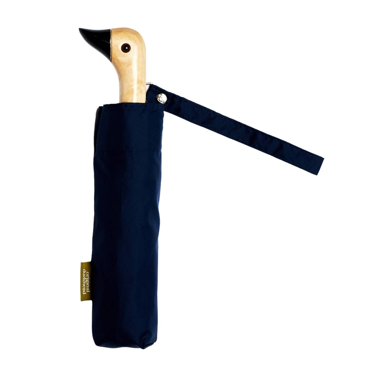 Original Duckhead Navy Eco-Friendly Umbrella on a white background at Addison West