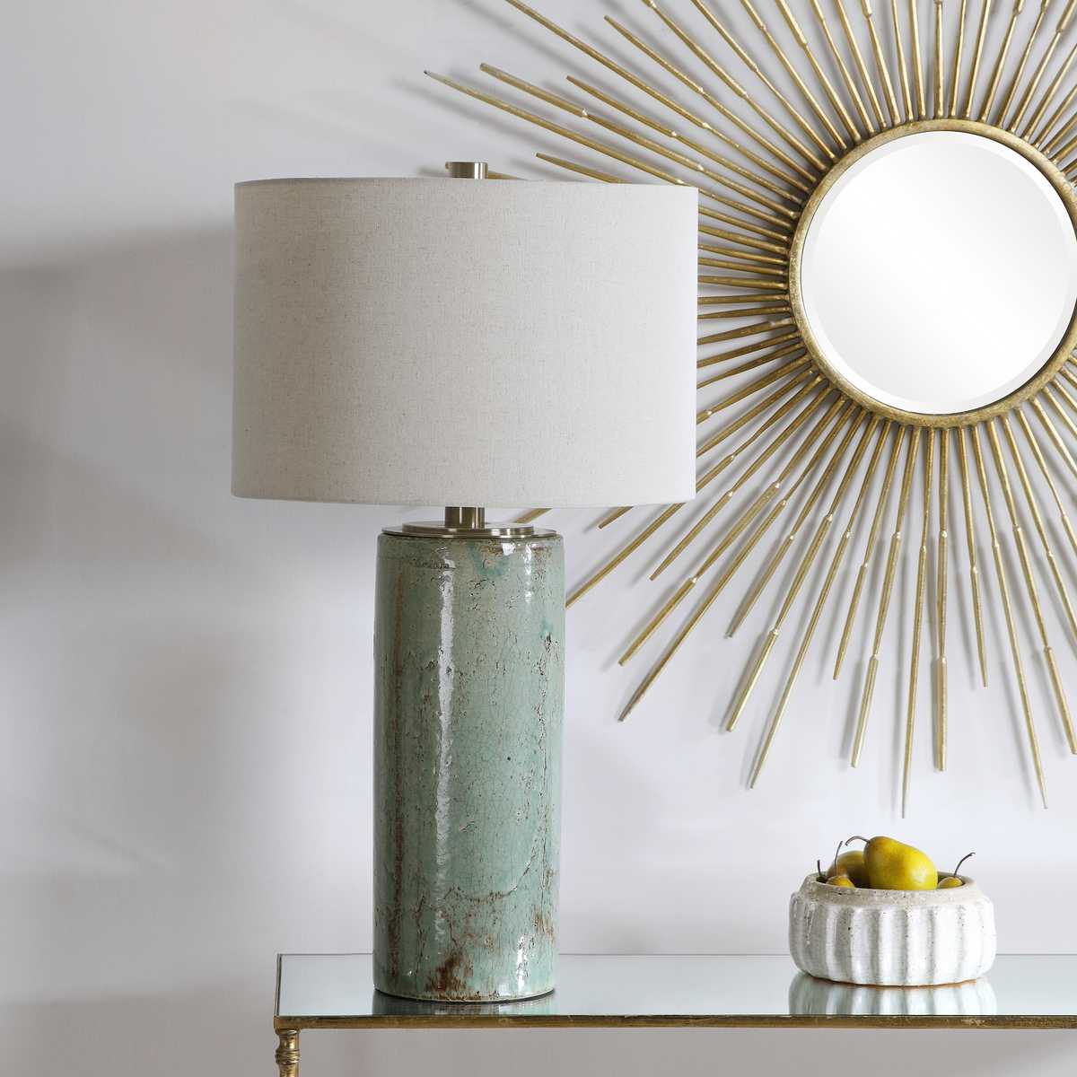 Calmere Table Lamp on a console table at Addison West