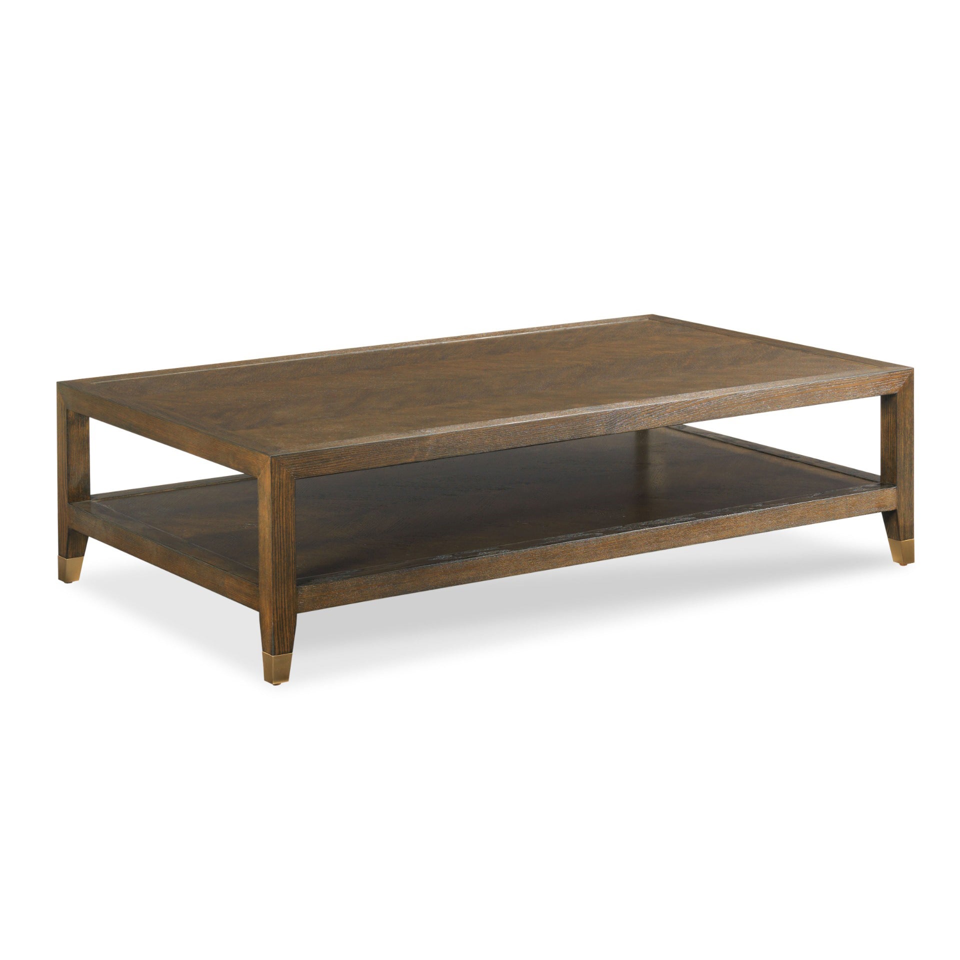 Lucia Cocktail Table in Tobacco Finish on a white background at Addison West
