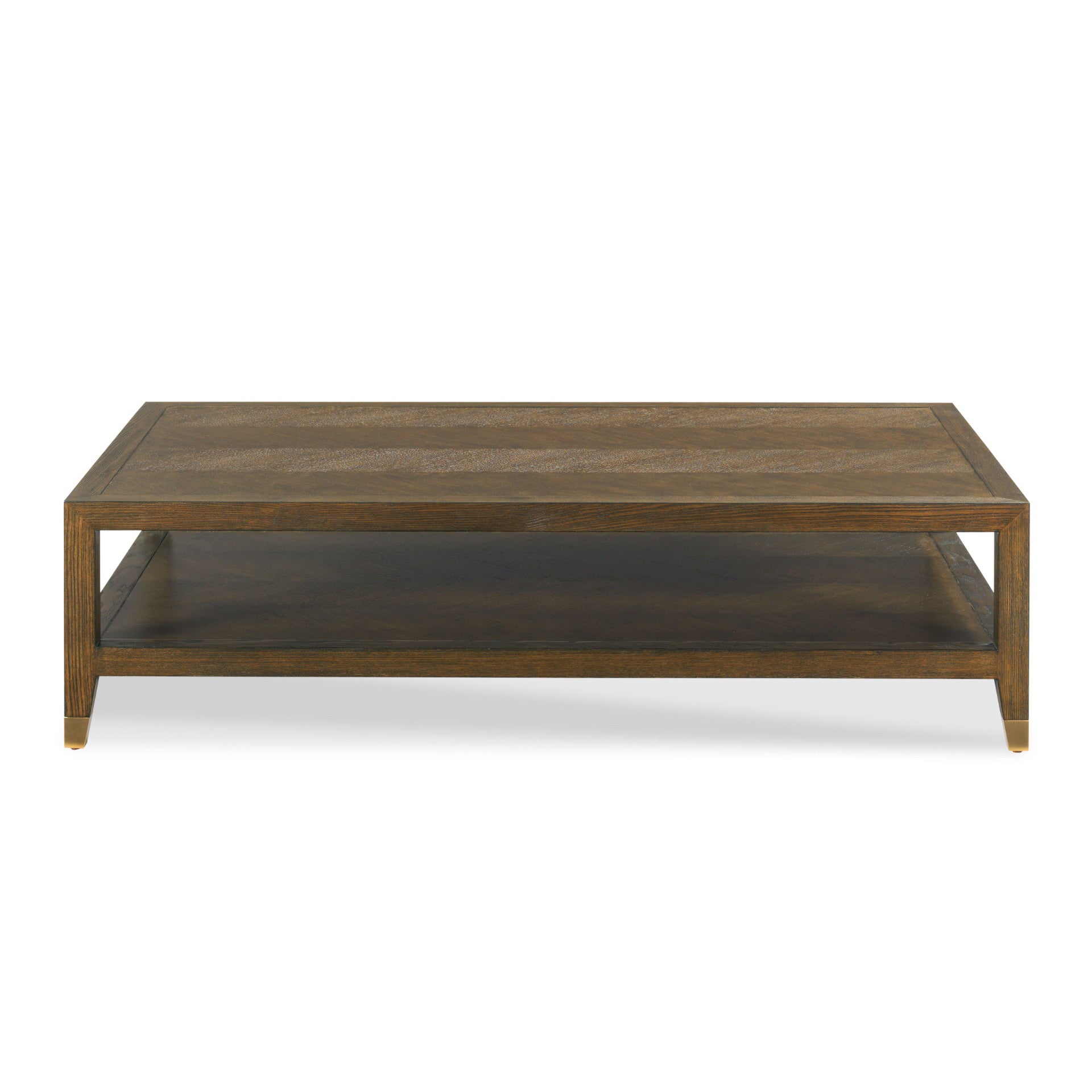 Lucia Cocktail Table in Tobacco Finish on a white background at Addison West