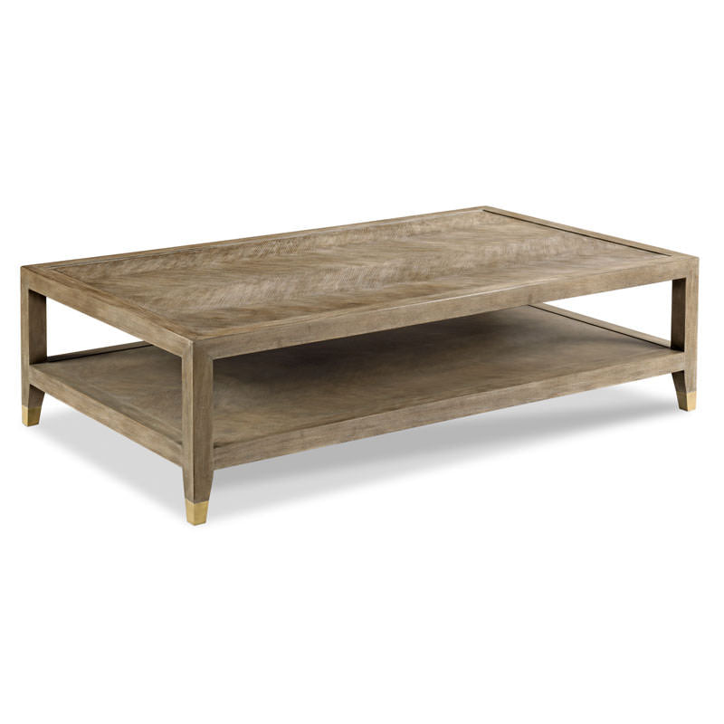 Lucia Cocktail Table in Vintage Finish on a white background at Addison West