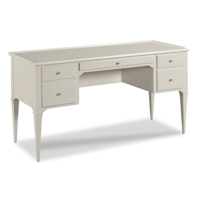 Marseille Writing Desk with Dual File Storage in Carrara Finish on a white background at Addison West