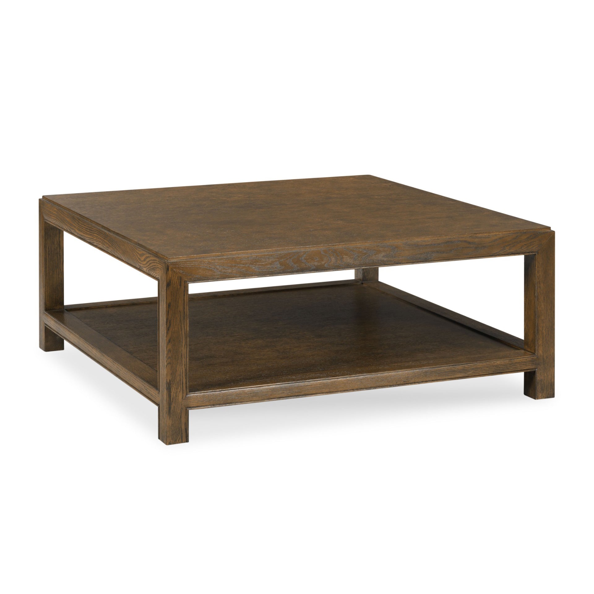 Aurora Cocktail Table in Tobacco Finish on a white background at Addison West