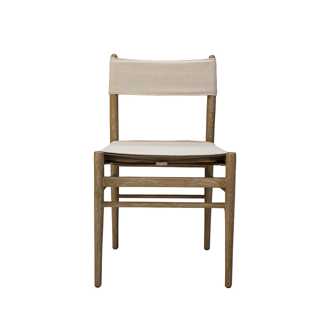 Leather Prescott Dining Chair in Linen on a  white background at Addison West