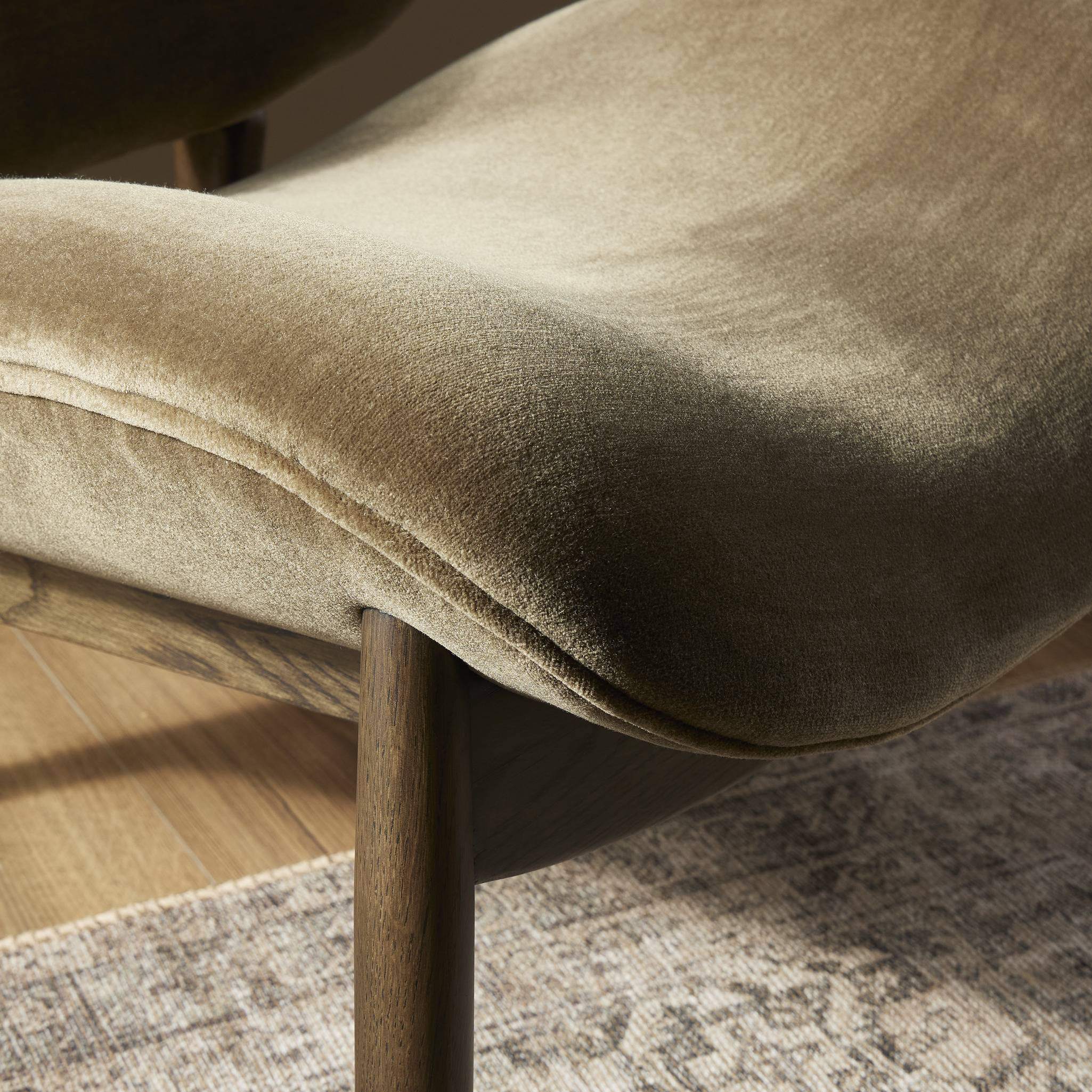 Four Hands Celine Chair in Monte Olive on in a living room at Addison West