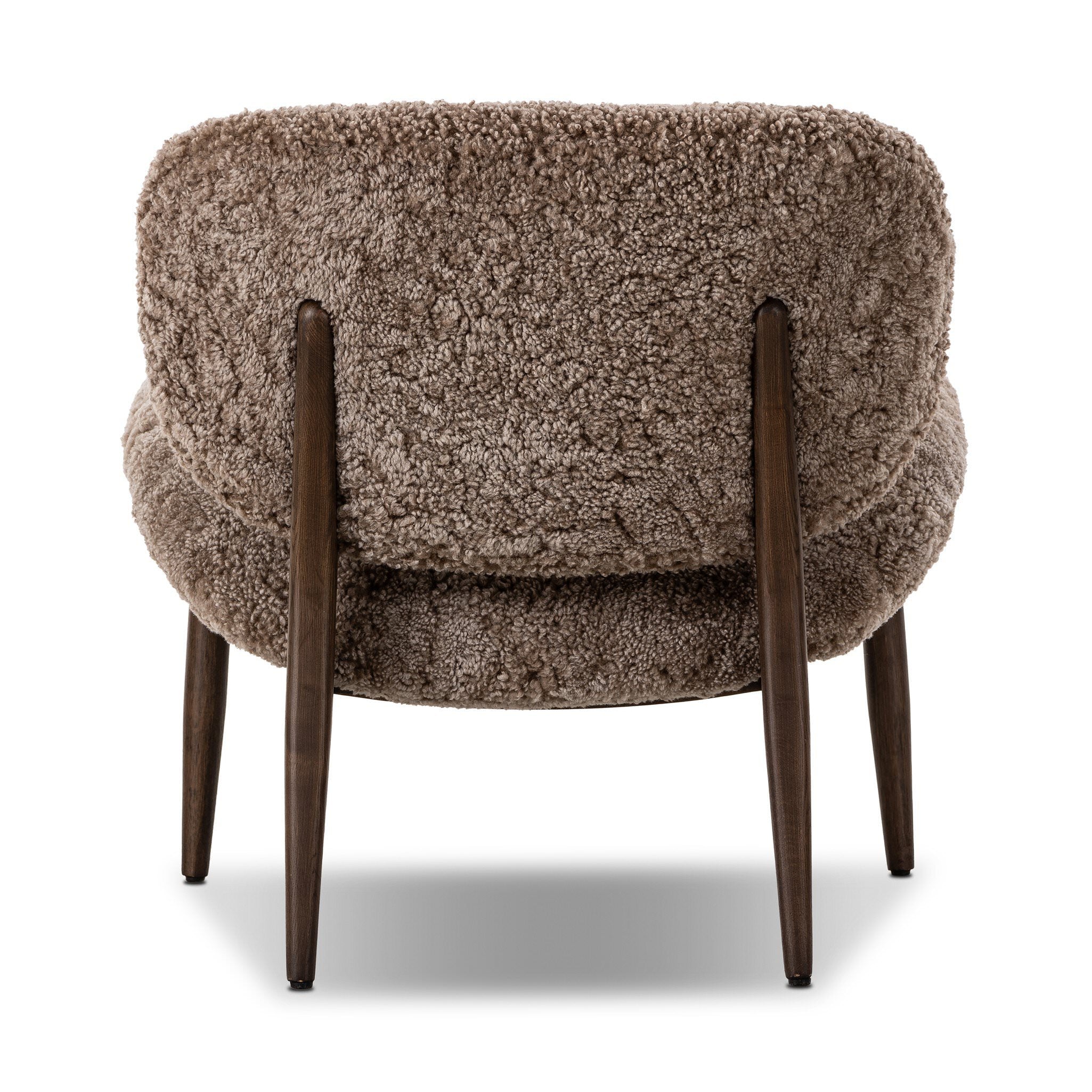 Four Hands Celine Chair in Taupe Shearling on a white background at Addison West