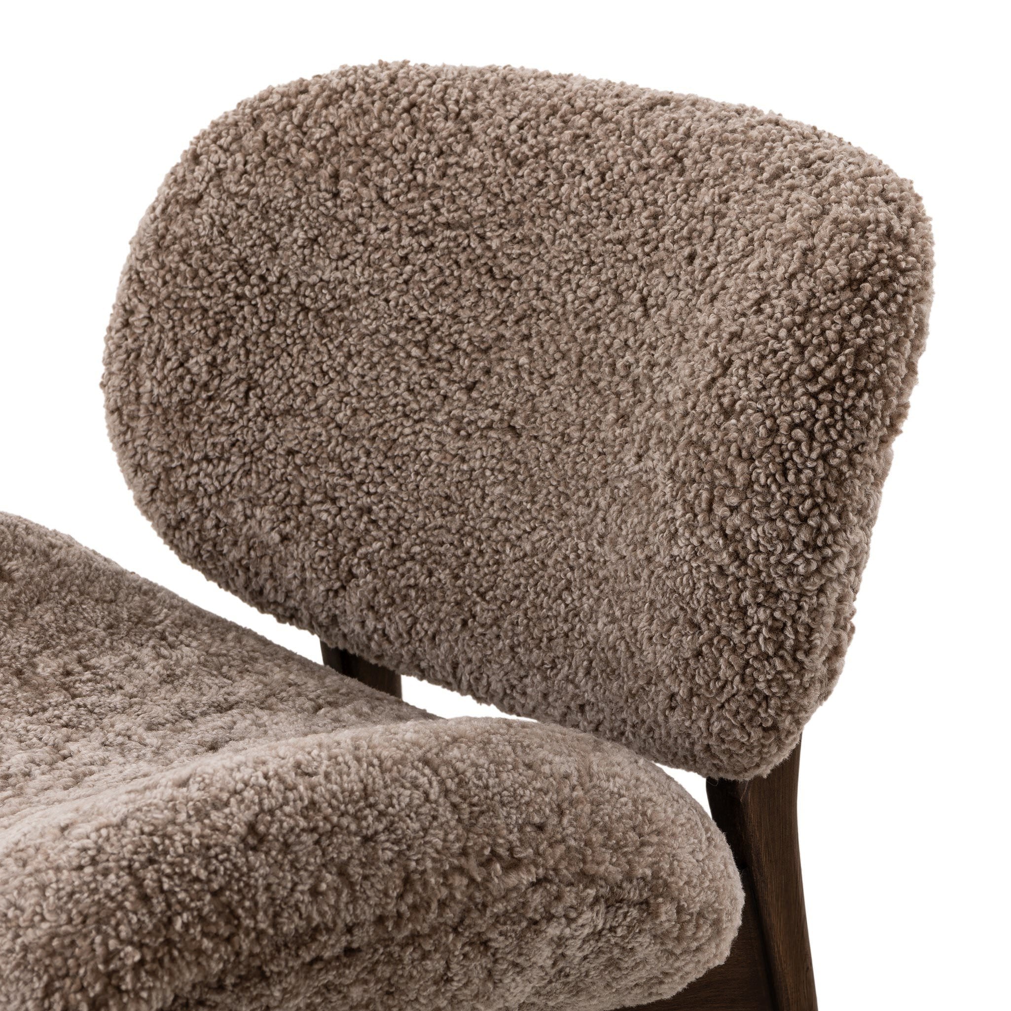 Four Hands Celine Chair in Taupe Shearling on a white background at Addison West