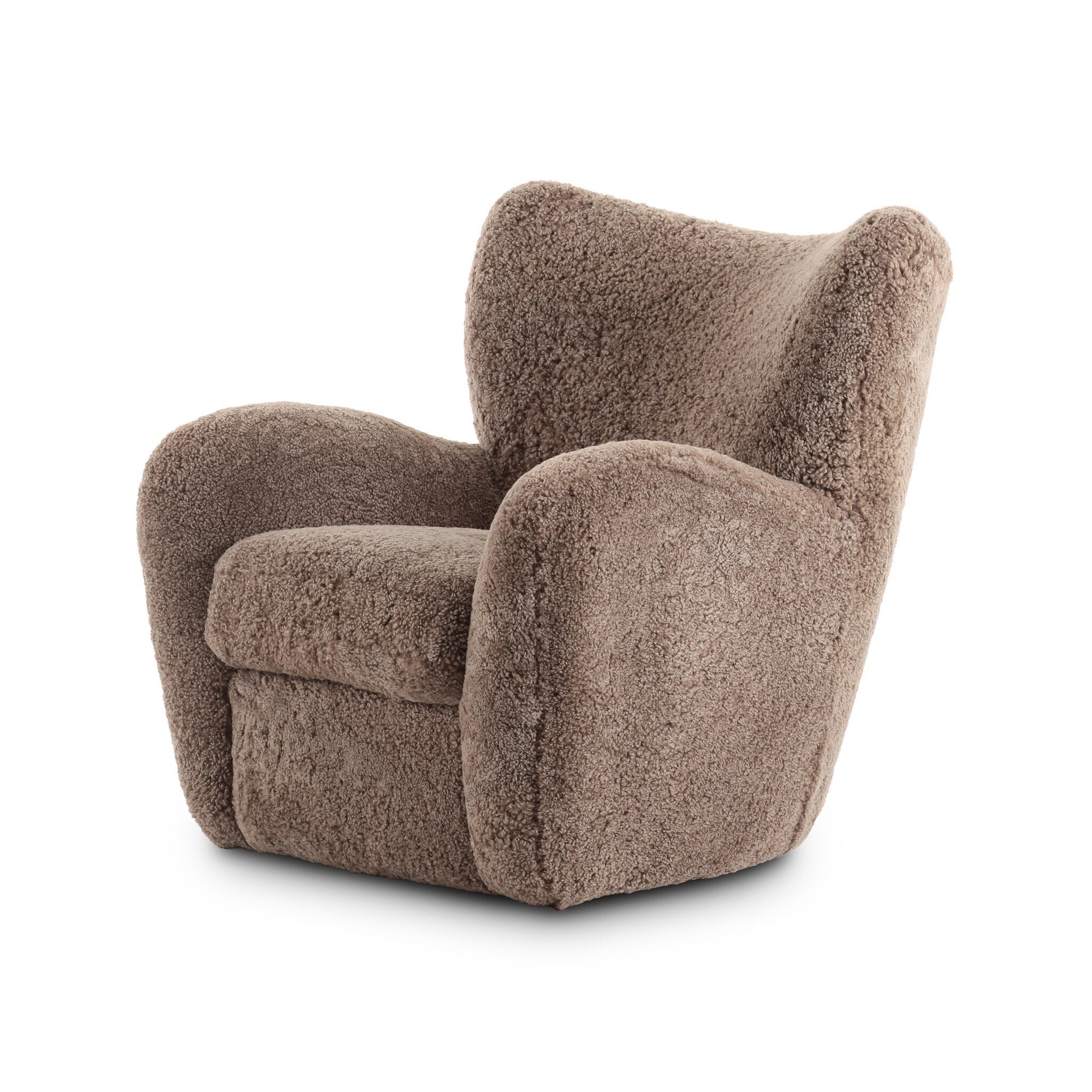 Four Hands Amelie Chair in Taupe Shearling on a white background at Addison West