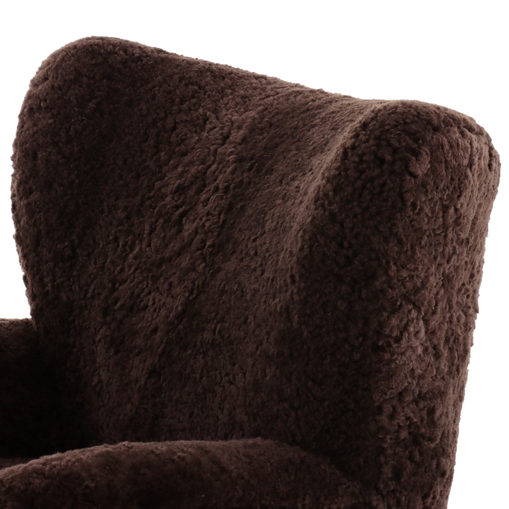Four Hands Amelie Chair in Cocoa Shearling on a white background at Addison West