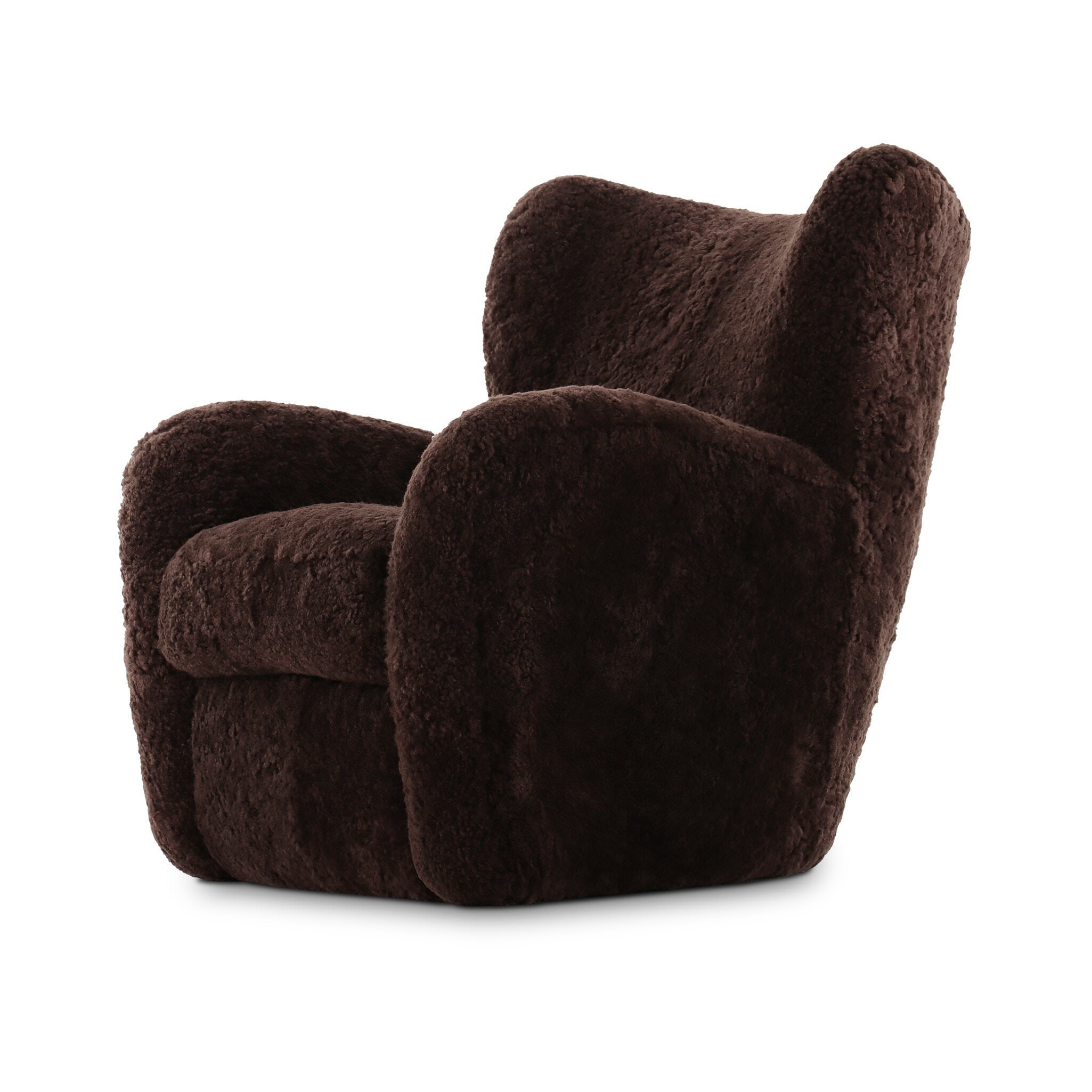 Four Hands Amelie Chair in Cocoa Shearling on a white background at Addison West