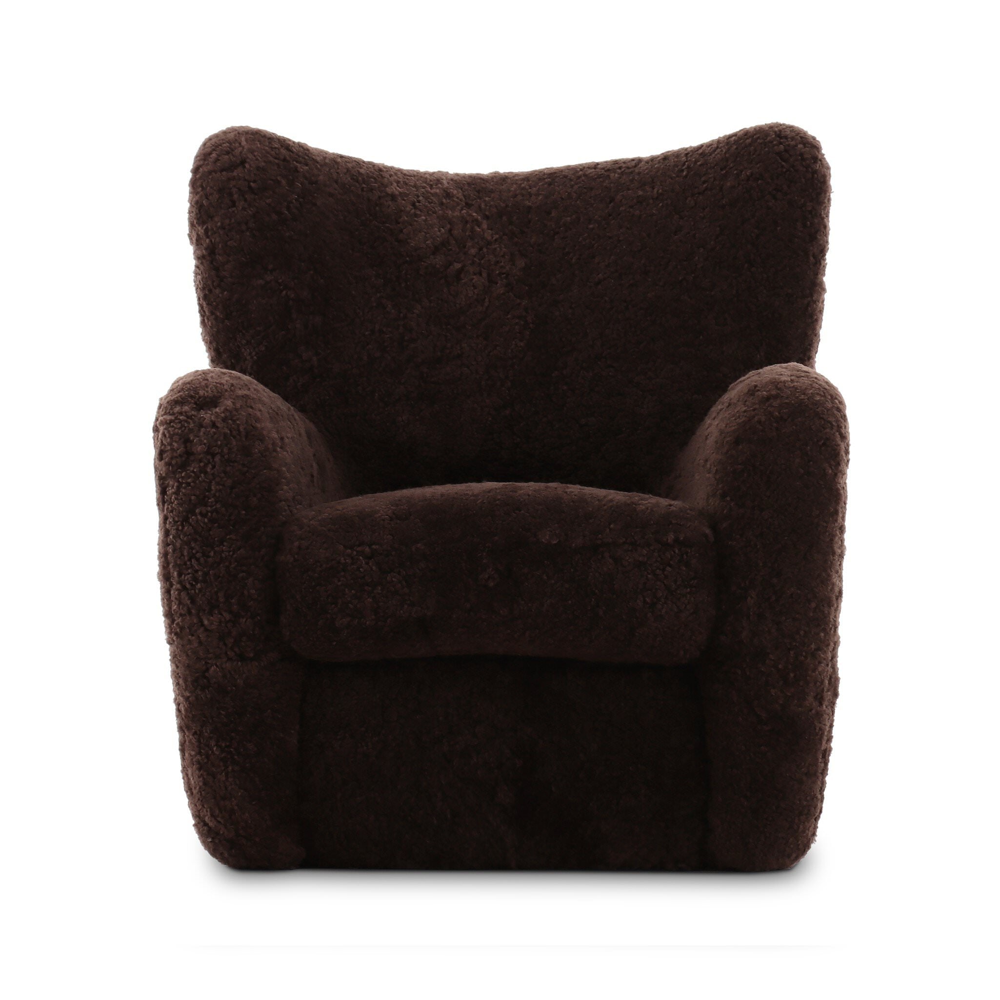 Four Hands Amelie Chair in Cocoa Shearling on a white background at Addison West