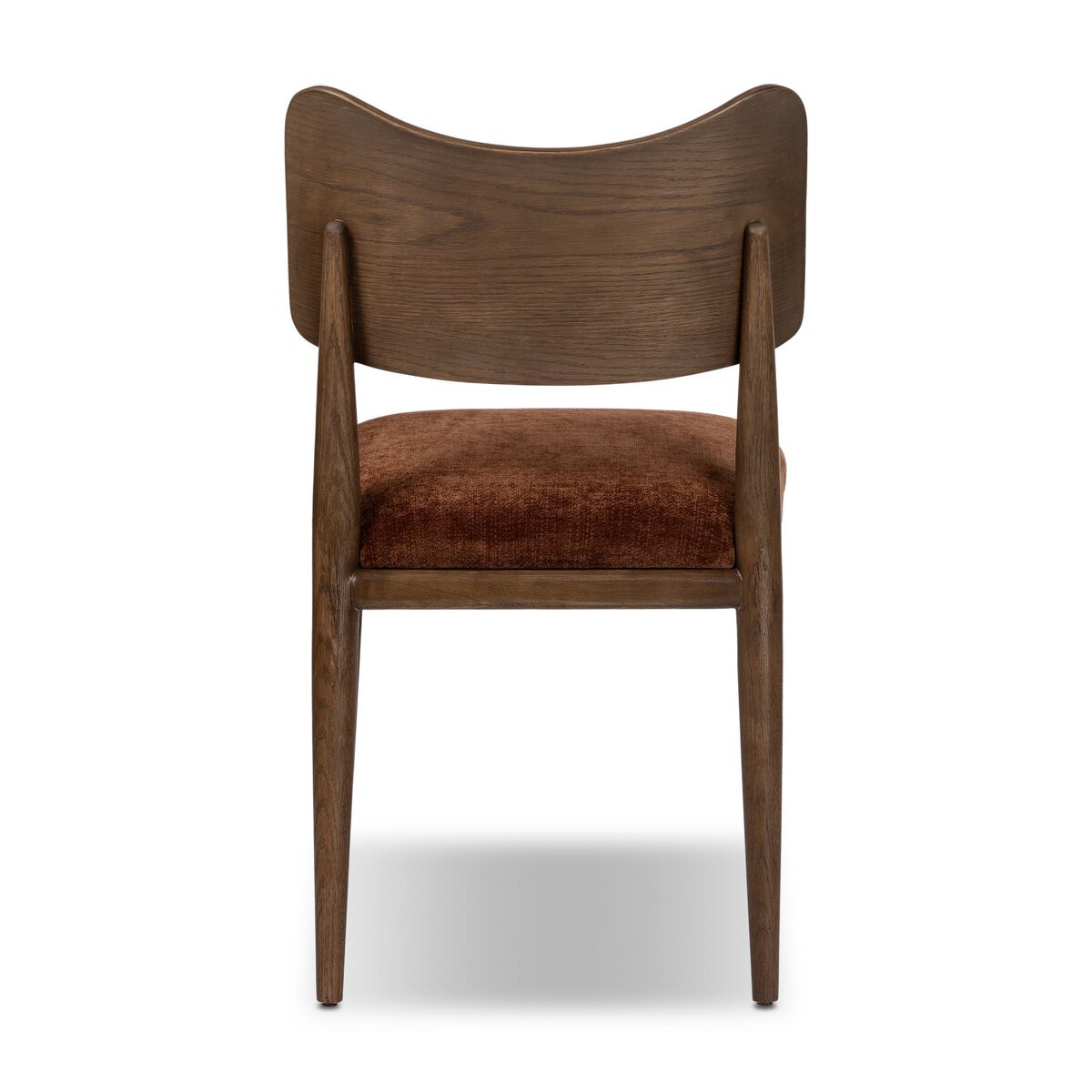 Back of Four Hands Marley Dining Chair in Altair Sienna on a white background at Addison West