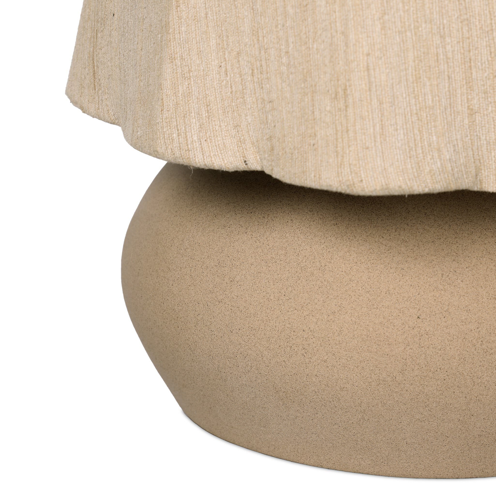 Four Hands Posie Table Lamp in Tan Speckled Ceramic on a white background at Addison West