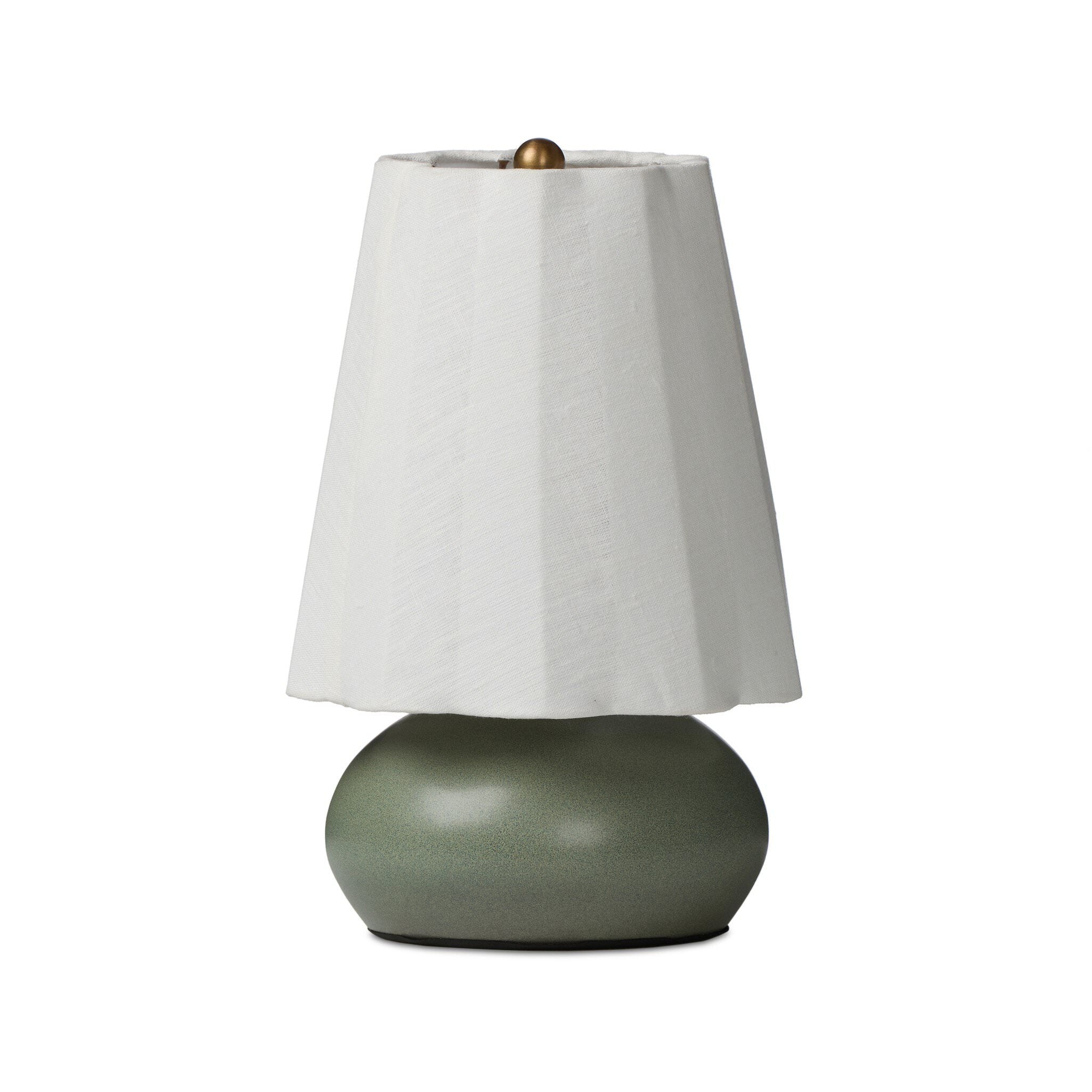 Four Hands Posie Table Lamp in Matte Sage Ceramic on a white background at Addison West
