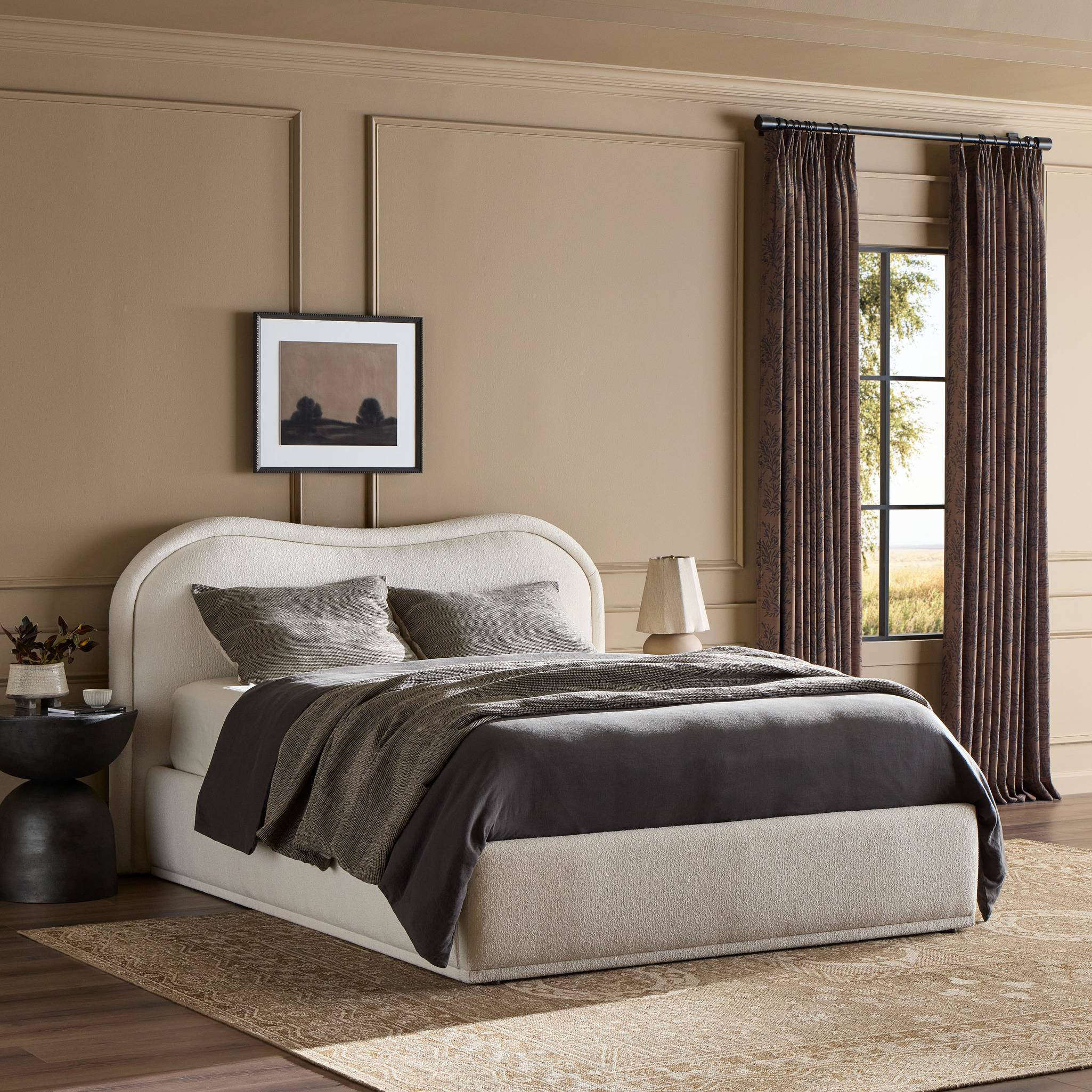 Four Hands Julia Bed in Fayette Cloud, Queen in a bedroom at Addison West