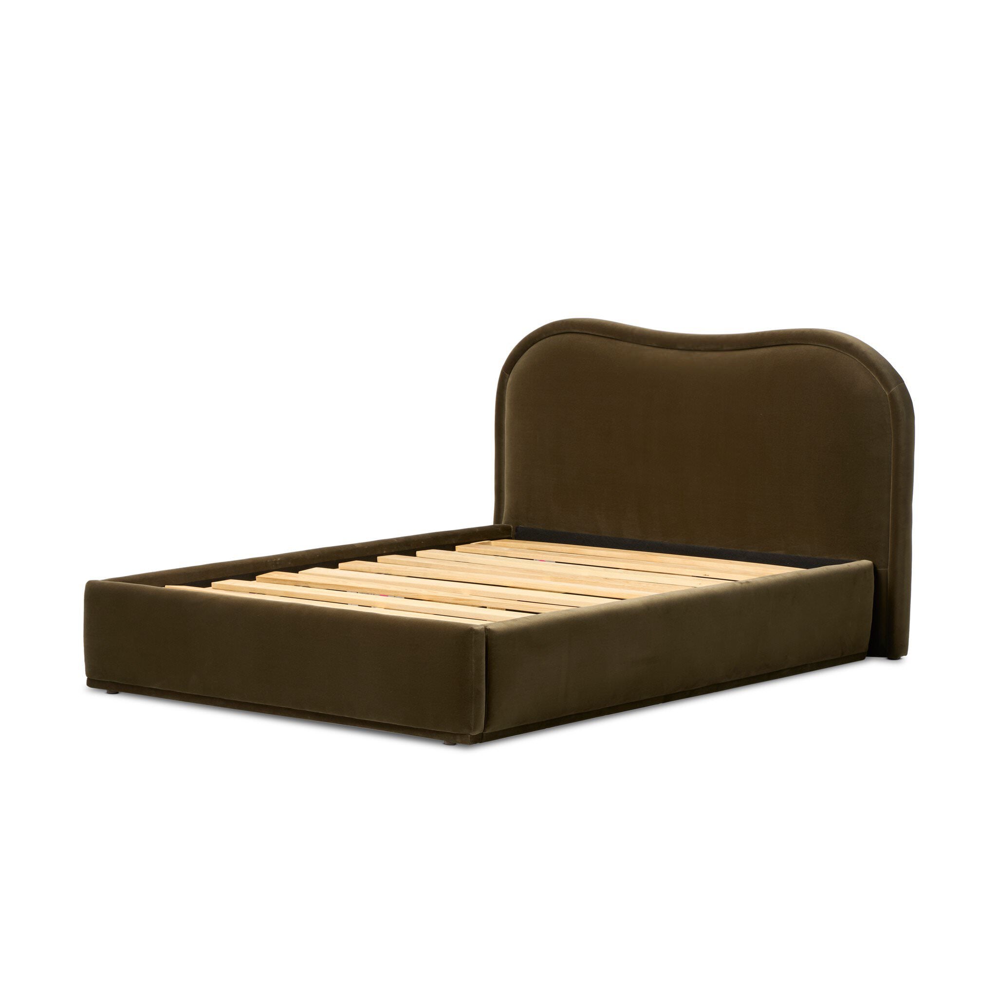 Four Hands Julia Bed in Surrey Olive, King on a white background at Addison West