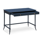 Sconset Writing Table in Woodbridge Navy Finish on a white background at Addison West