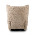 Four Hands Amelie Swivel Recliner in Beige Shearling on a white background at Addison West
