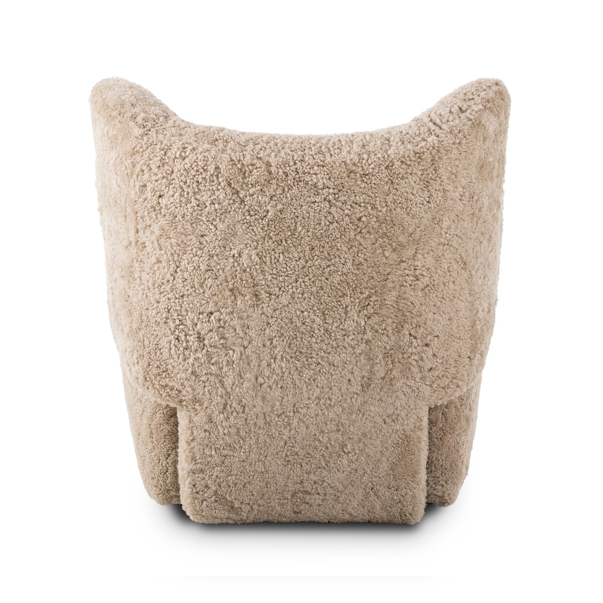Four Hands Amelie Swivel Recliner in Beige Shearling on a white background at Addison West