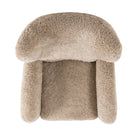 Four Hands Amelie Swivel Recliner in Beige Shearling on a white background at Addison West
