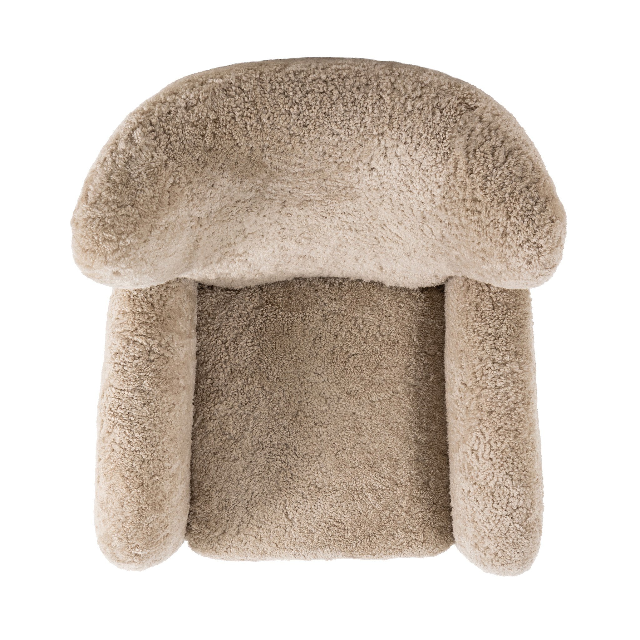 Four Hands Amelie Swivel Recliner in Beige Shearling on a white background at Addison West
