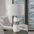 Compton Table Lamp on a table at Addison West