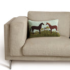 Warren Kimble Horses Hand Hooked Pillow on a white background at Addison West