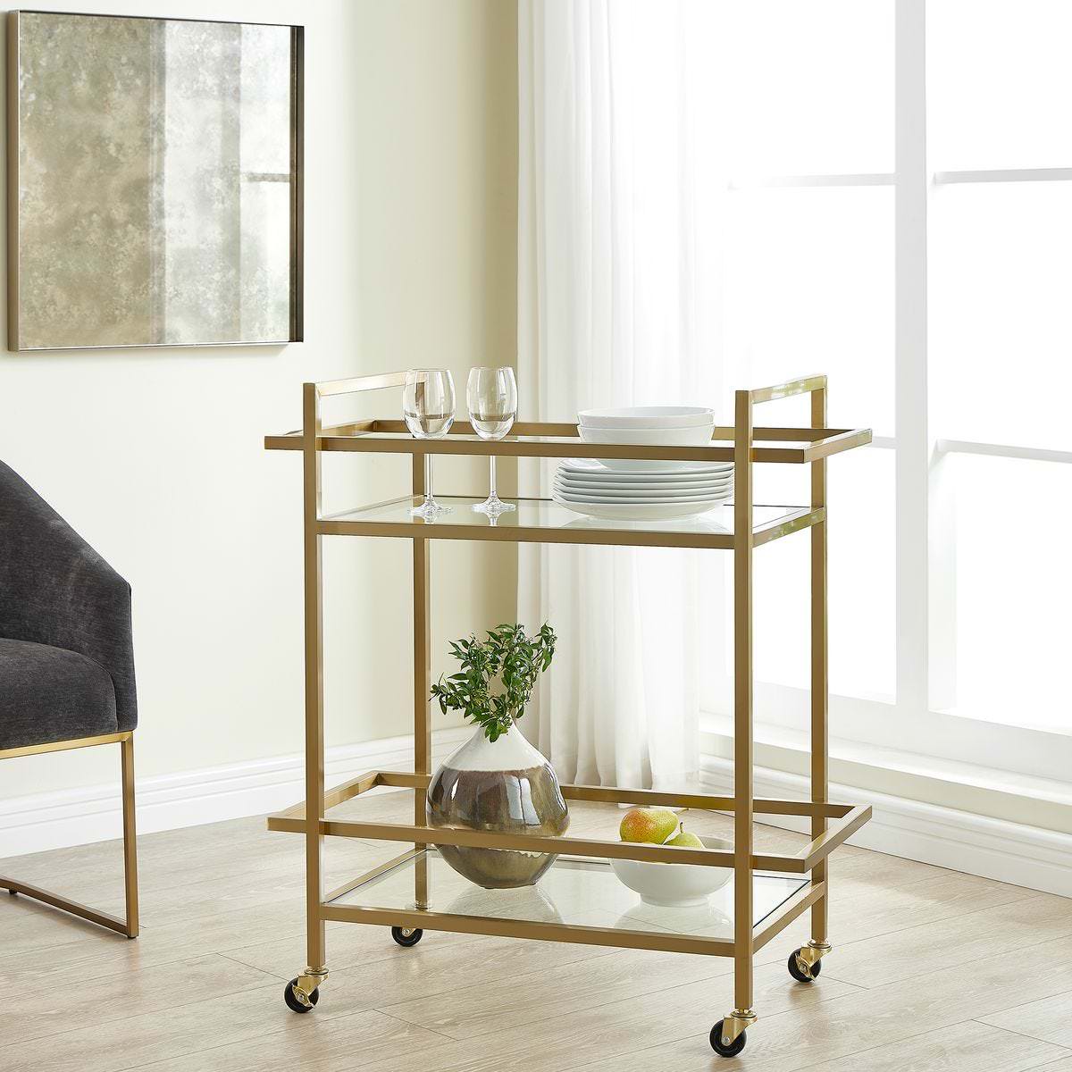 Erwin Bar Cart in a living room at Addison West