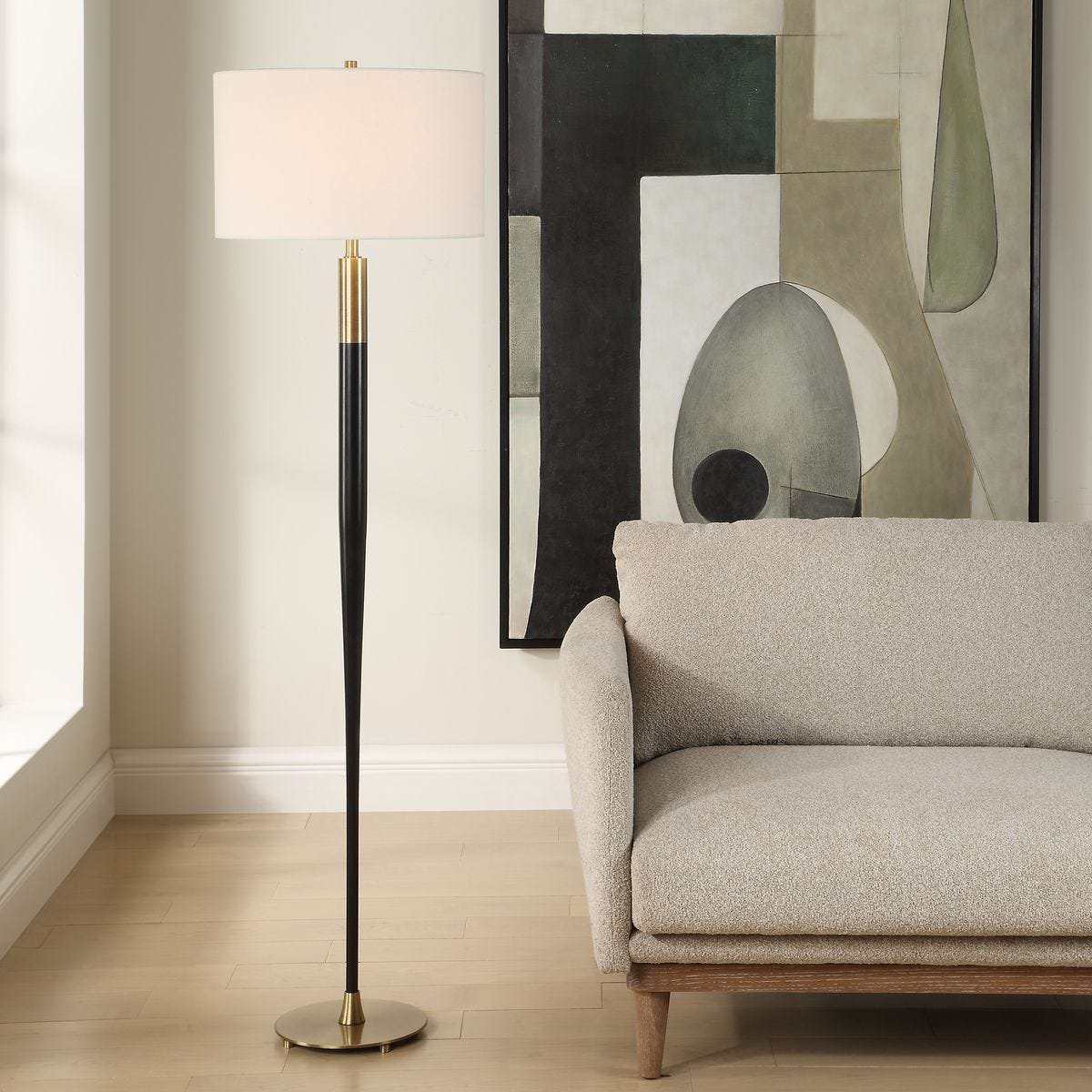 Stoweck Floor Lamp in a living room at Addison West