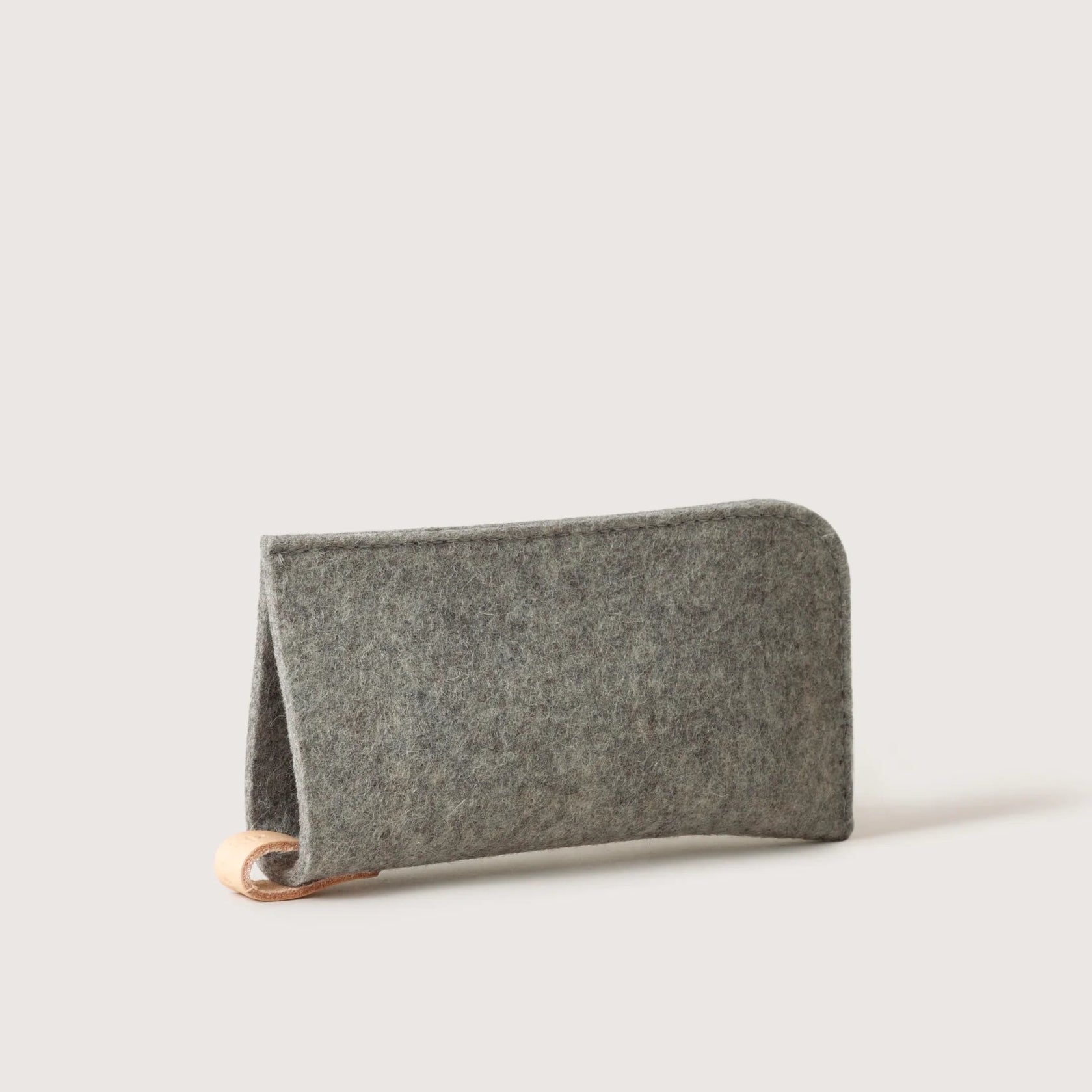 Graf Lantz Felt Glasses Sleeve in Granite on a white background at Addison West
