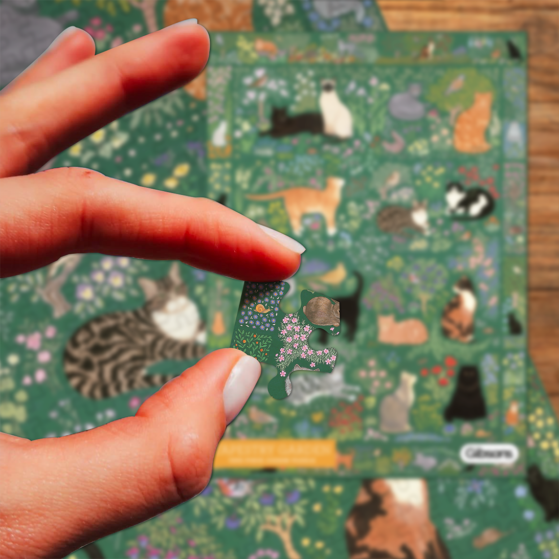 Tapestry Garden 1000 Piece Puzzle on a wood background at Addison West