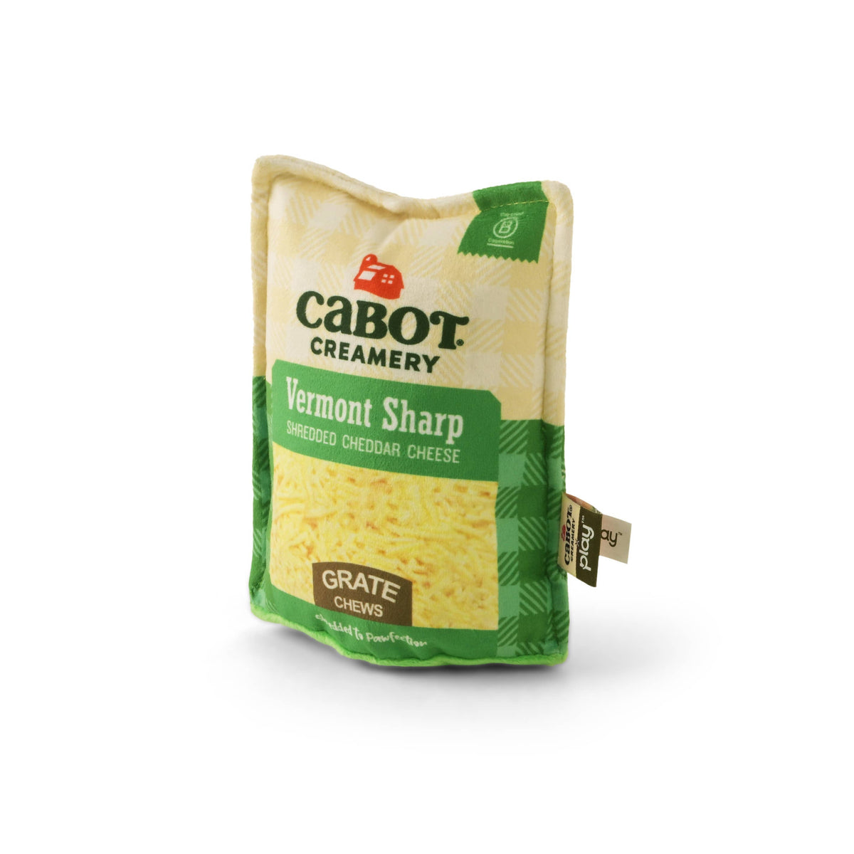 Cabot Creamery Vermont Cheddar Shredder Dog Toy on a white background at Addison West