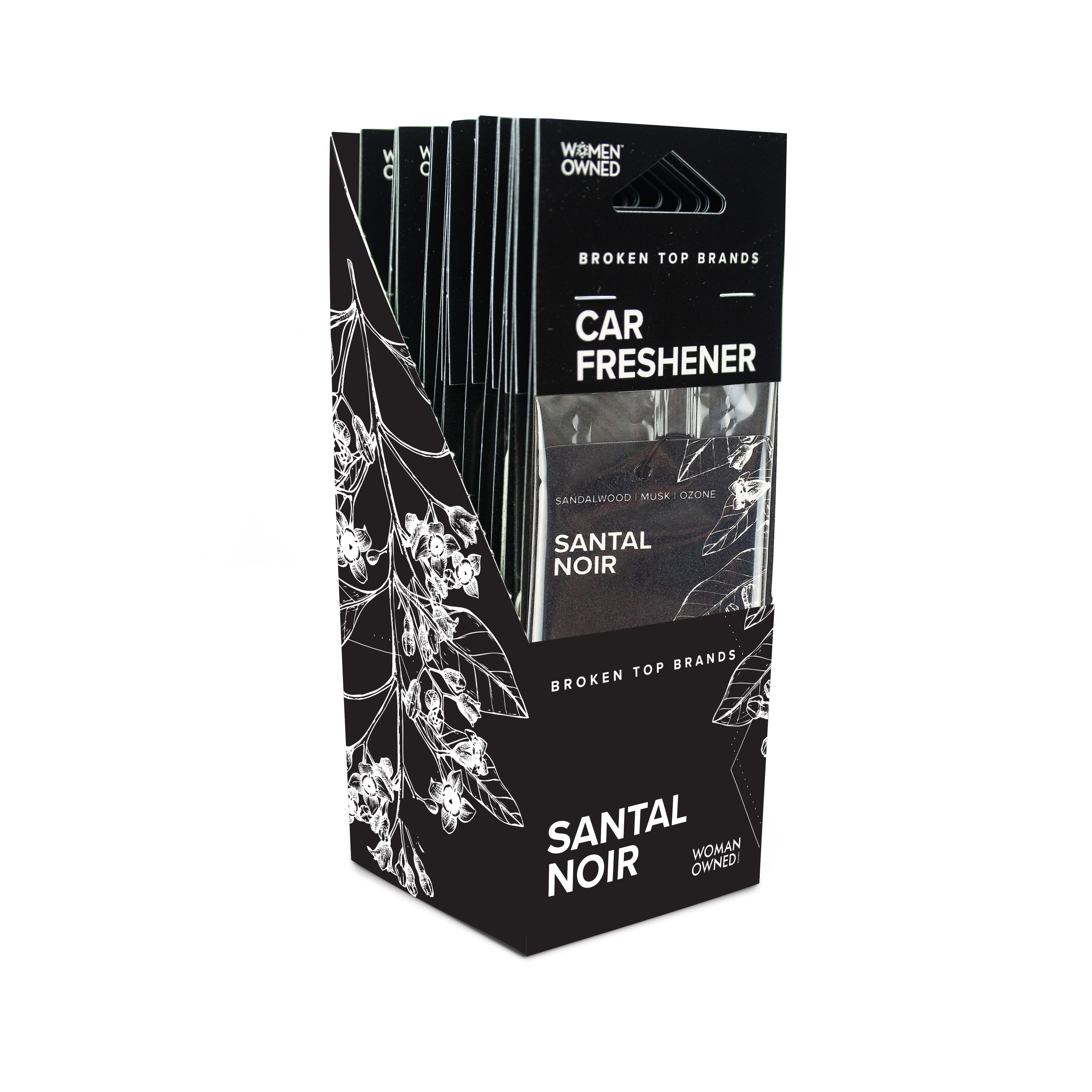 Santal Noir Car Fresheners on a white background at Addison West