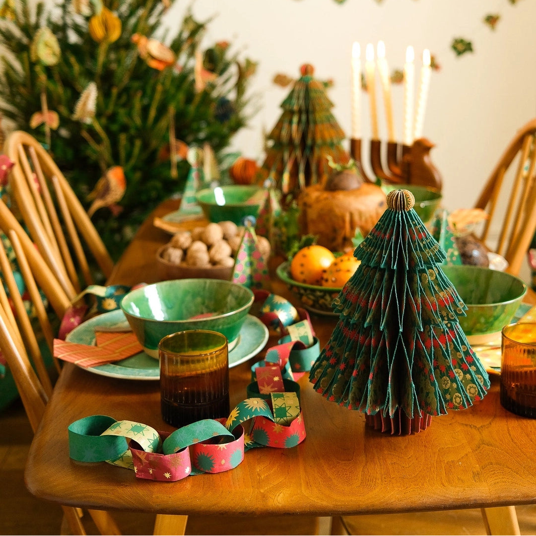 East End Press Festive Paper Chain Kit on a festive holiday table at Addison West