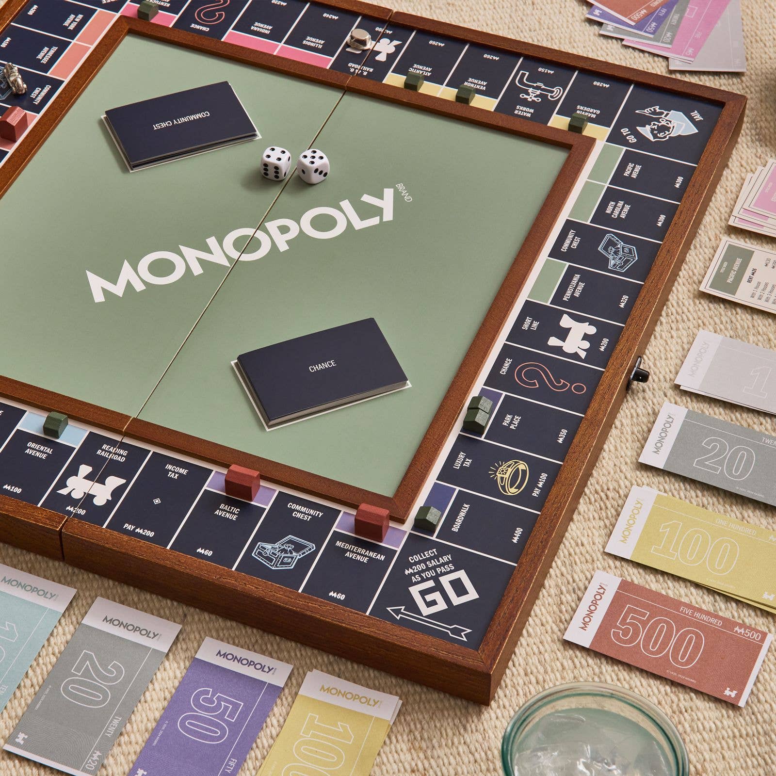 Monopoly Grand Folding Edition on a table at Addison West