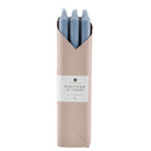 Northern Lights set of six 12" Tapers Candles in Prairie Blue on a white background