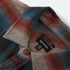 Brixton Men's Bowery Flannel in Multi Shadow on plain background.