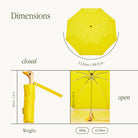 Dimensions for Original Duckhead Signature Yellow Eco-Friendly Umbrella on a white background at Addison West