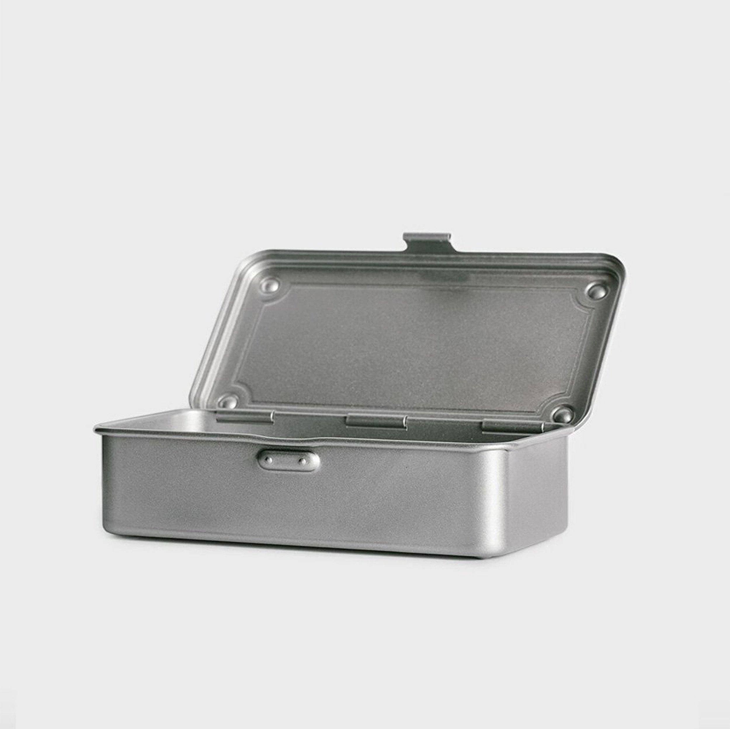 Toyo Steel Stackable Storage Box T-190 in Silver on a white background at Addison West