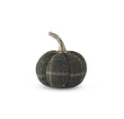 Small Green & Tan Plaid Pumpkin on a white background at Addison West