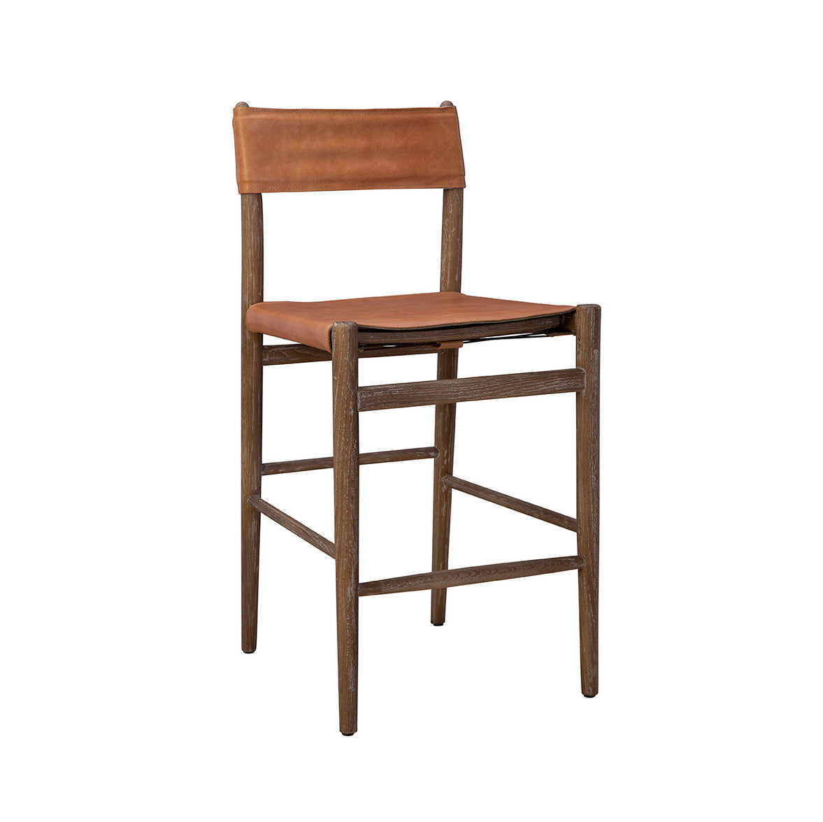 Furniture Classics Leather Prescott Counter Stool on a white background at Addison West